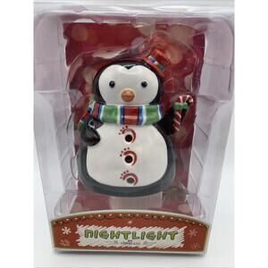 Grasslands Rd. Christmas By Studio 100 Porcelain Penguin Nightlight Xmas Winter